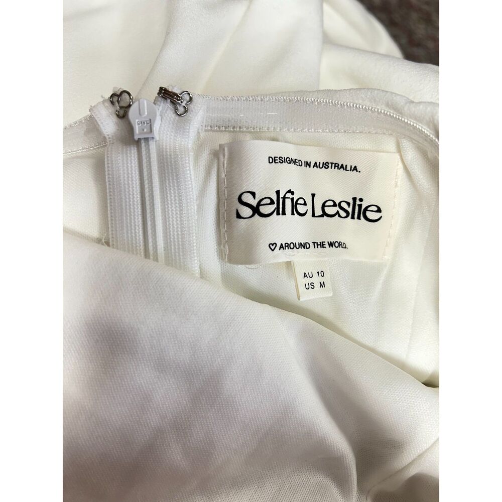 Selfie Leslie Women's NWOT Corby White Ruffle Strapless Bandeau Dress Size M - Picture 6 of 16